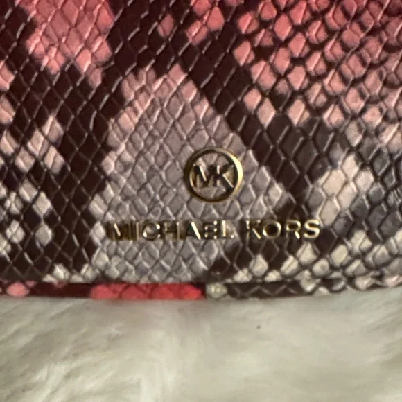 Michael Kors Pink & Black Snakeskin Crossbody Belt Bag - Picture 3 of 4